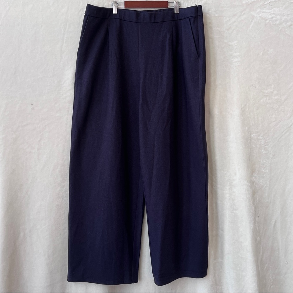 Eileen Fisher Women's Wide Leg Pants - Dark Blue - Picture 2 of 9